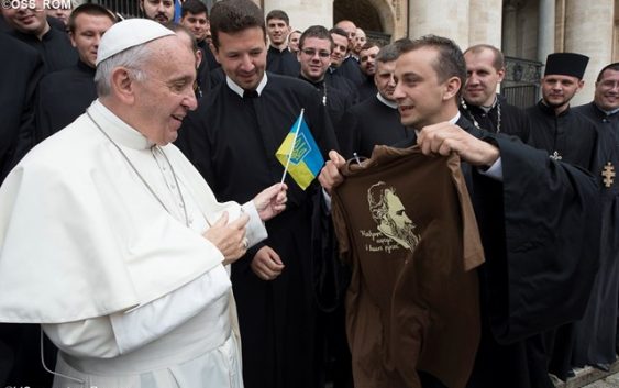 UKRAINIAN STUDENTS FROM THE PONTIFICAL UKRAINIAN COLLEGIUM MET WITH POPE FRANCIS 